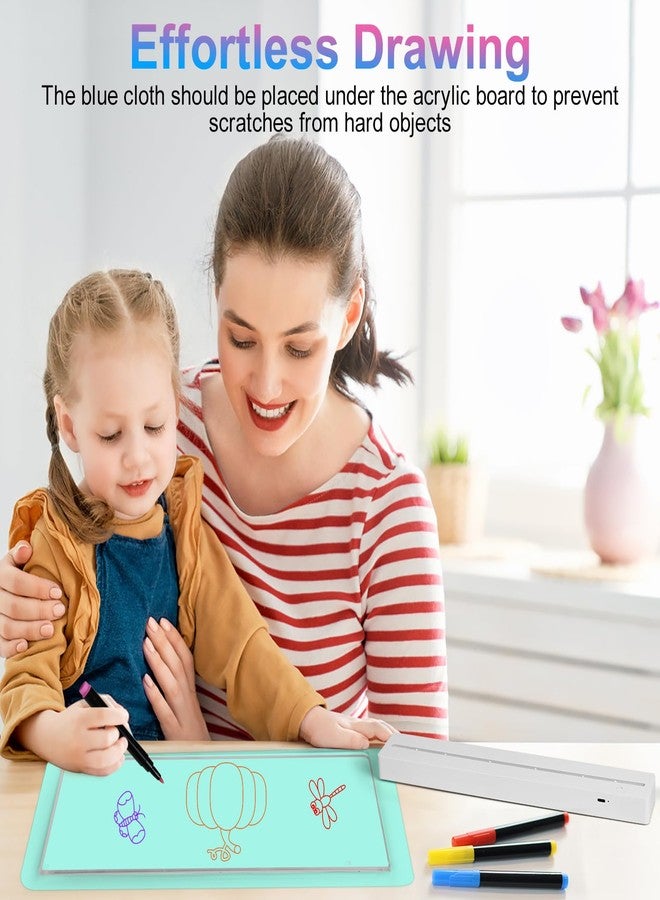 لوحة ملاحظات LED ملونة، لوحة كتابة قابلة لإعادة الشحن من الأكريليك، لوحة بيضاء مضيئة من الأكريليك بثمانية ألوان، لوحة فنية، مناسبة للفصول الدراسية/المكاتب/ديكور المنزل/الهدايا (أفقية) - Image 5